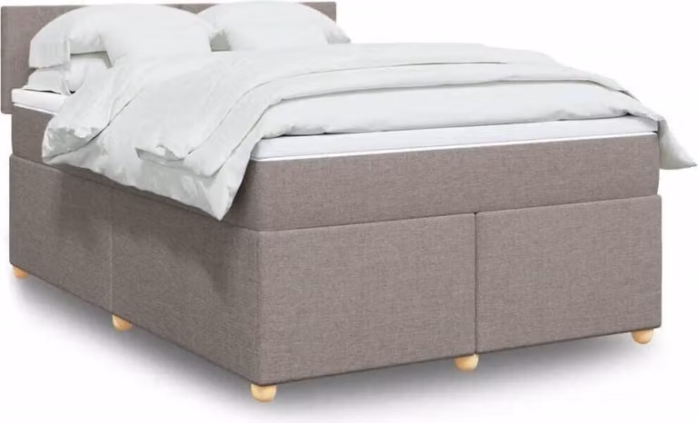 Maison Exclusive - Giroletto a Molle con Materasso Tortora 140x200 cm in Tessuto