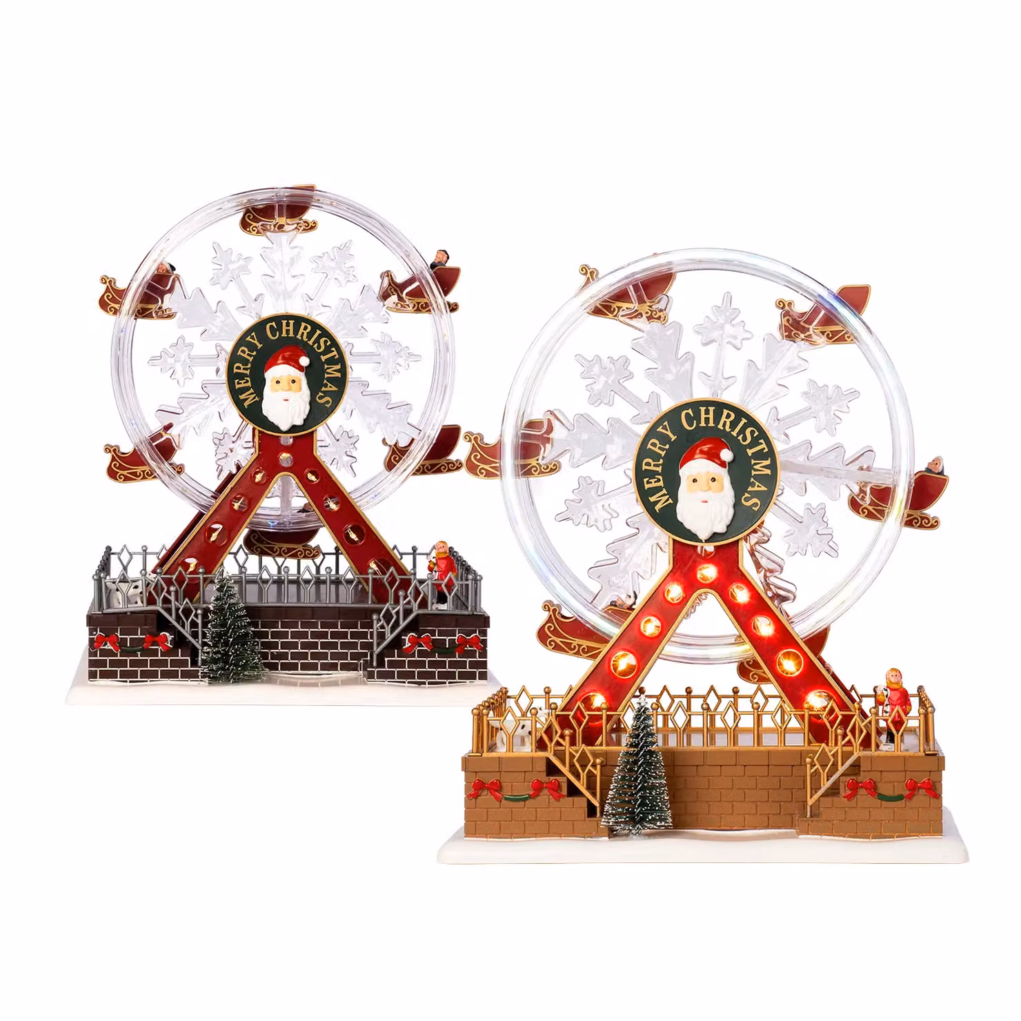 Giostrina Panoramica Natalizia Luminosa e Musicale LED Multicolore VESTIAMO CASA, Altezza: 28 cm – 1