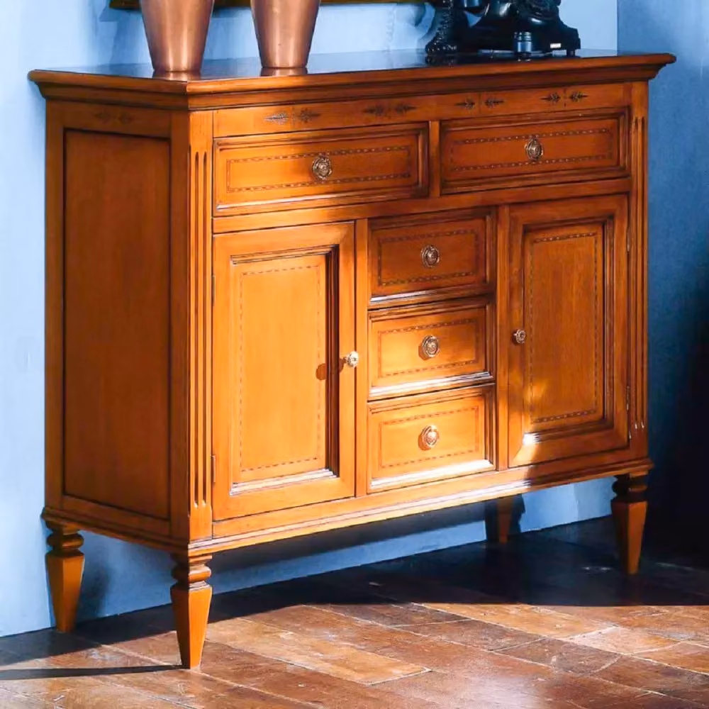 Madia credenza in legno con 2 porte finitura bassano Mobili 2G L: 110 cm, P: 40 cm, H: 90 cm – 1