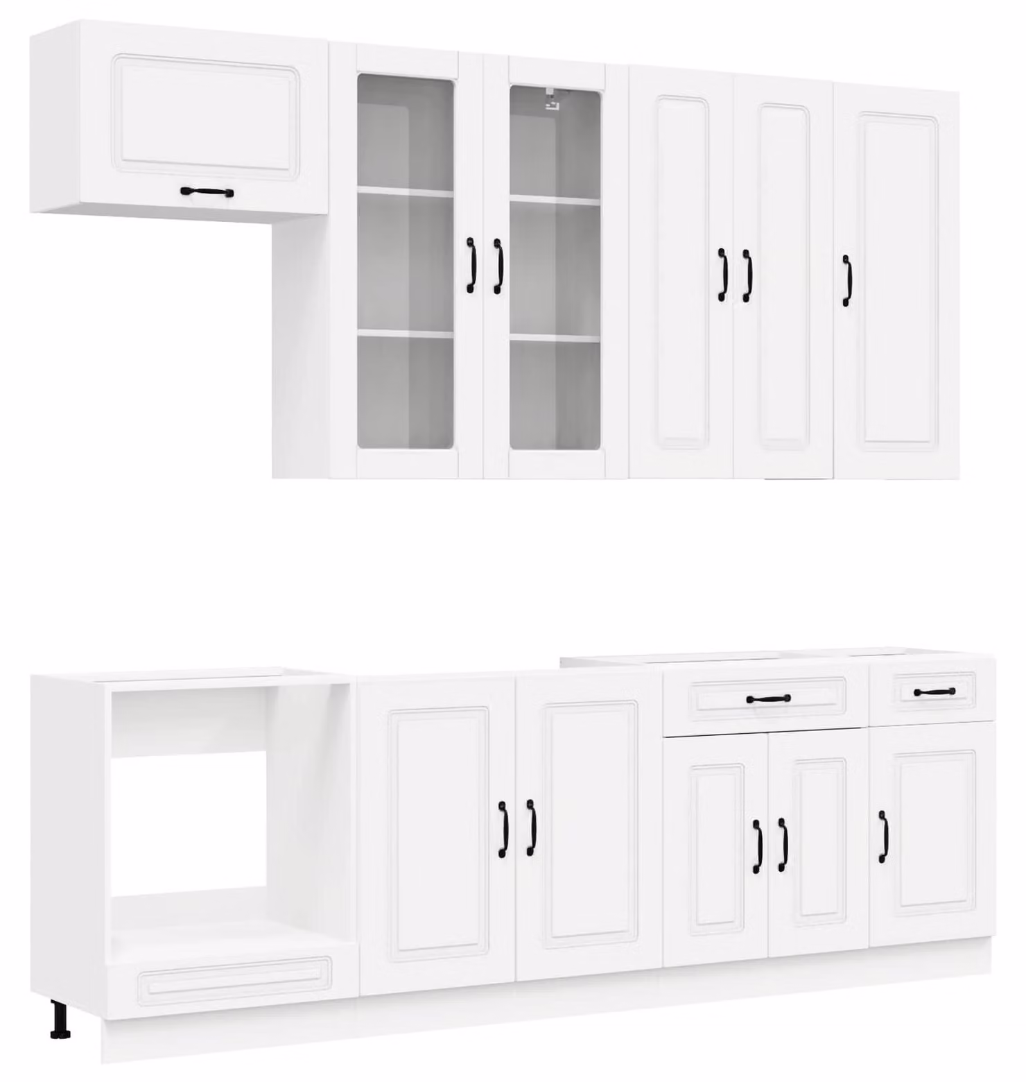 Set di mobili da cucina KALMAR, 8 pezzi, bianco, legno ingegnerizzato