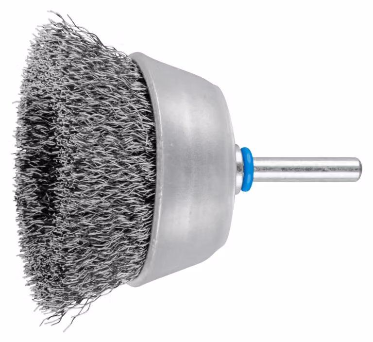 PFERD TOOLS Spazzola a tazza non annodata TBU filo di acciaio inox con albero