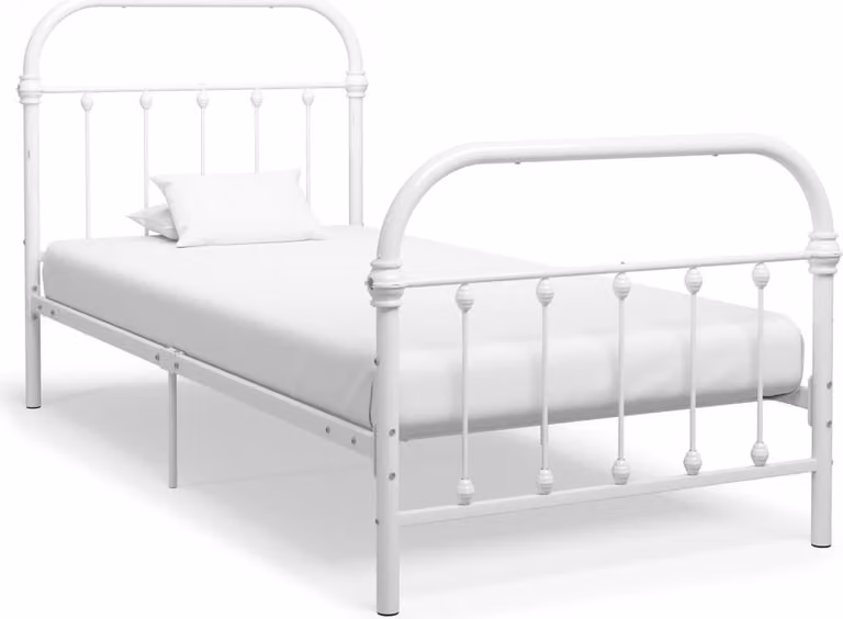 The Living Store Struttura letto in metallo bianco 90×200 cm