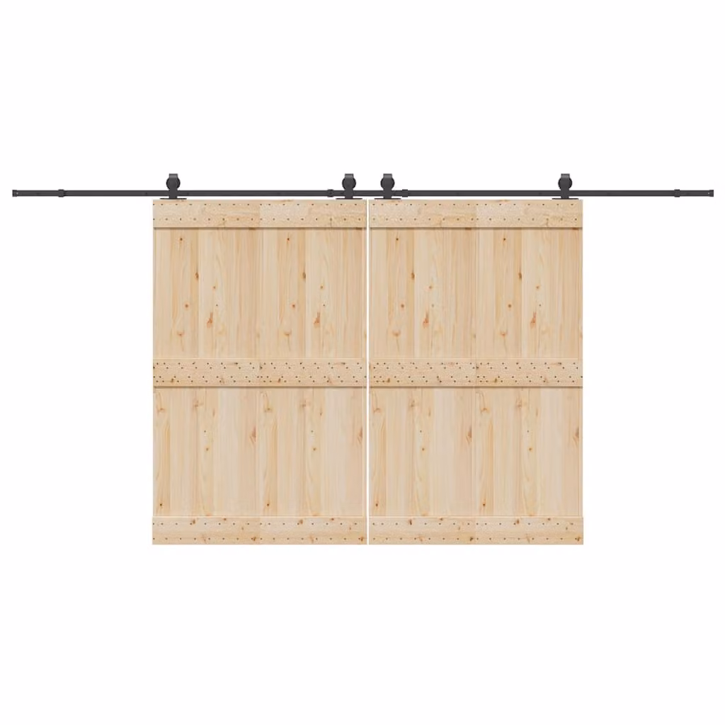 vidaXL Kit di Binari per Porte Scorrevoli in Acciaio Nero Opaco