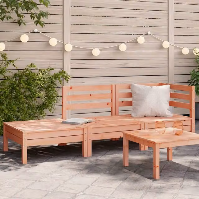 Divano da Giardino 3 Posti-Sofa da Giardino-Divano da esterno in Legno Massello di Douglas 224146