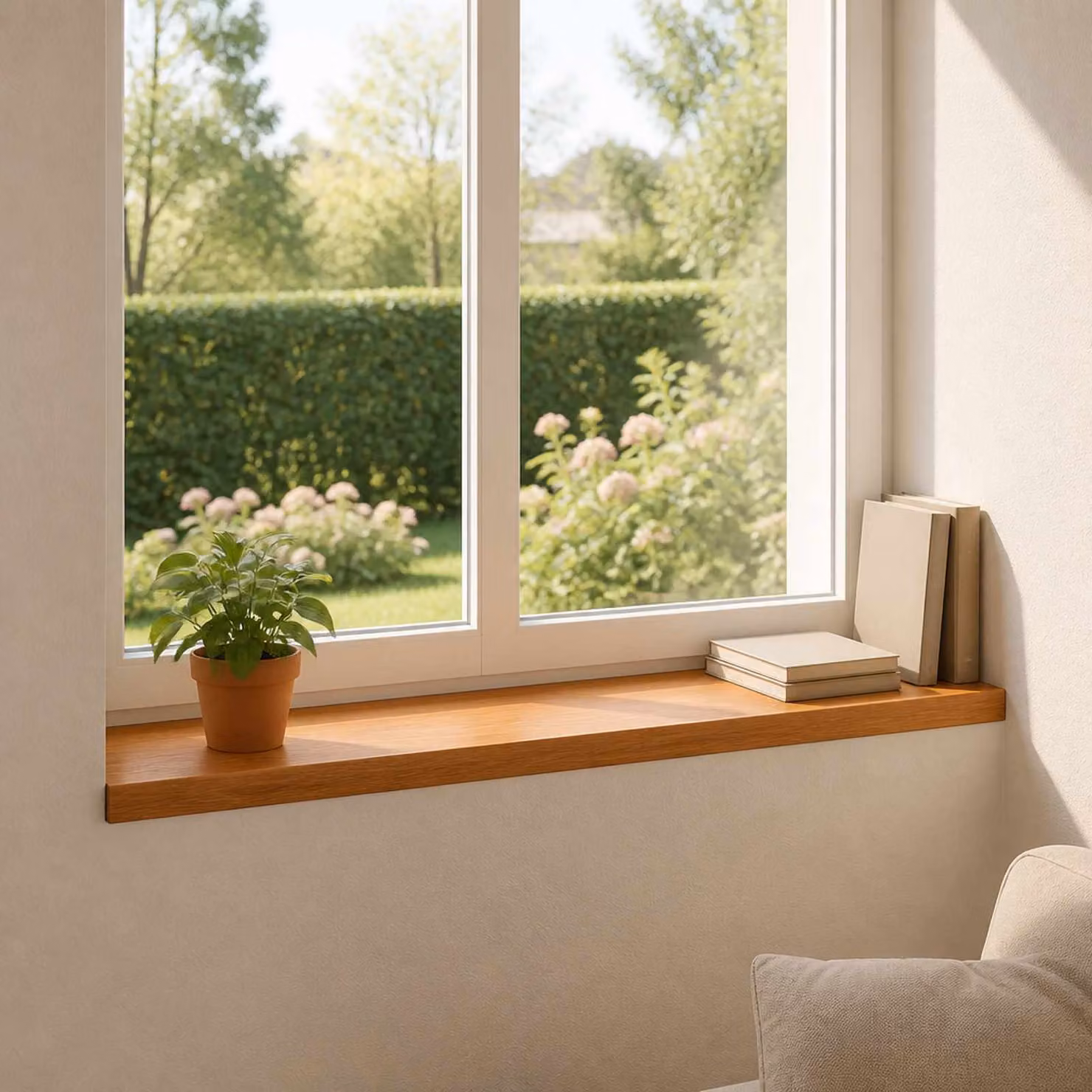 Set di 2 soglie per finestre vidaXL in legno marrone L 100 cm x P 30 cm x H 2 cm
