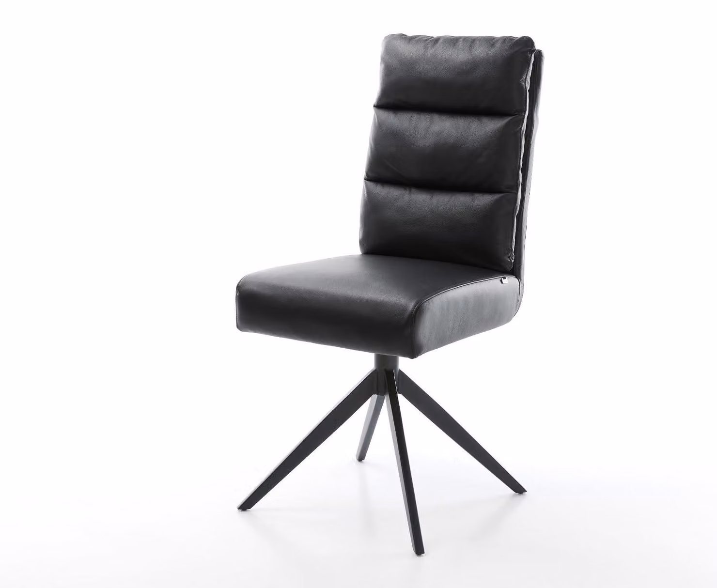 DELIFE Sedia girevole Pela-Flex Vera pelle nera Base a croce larga Nera Girevole a 360° Funzione oscillante Molle insacchettate