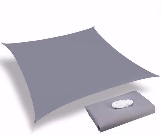 Ombrellone rettangolare robusto, resistente ai raggi UV, all'abrasione e alla ruggine; accessori per il montaggio; bordi arrotondati che bloccano la luce del sole; tela traspirante; per terrazze esterne e spazi esterni (3x3 m) - grigio