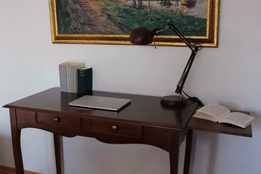 Scrivania classica in arte povera noce scuro Mobili 2G L: 108 cm, P: 56 cm, H: 80 cm – 2