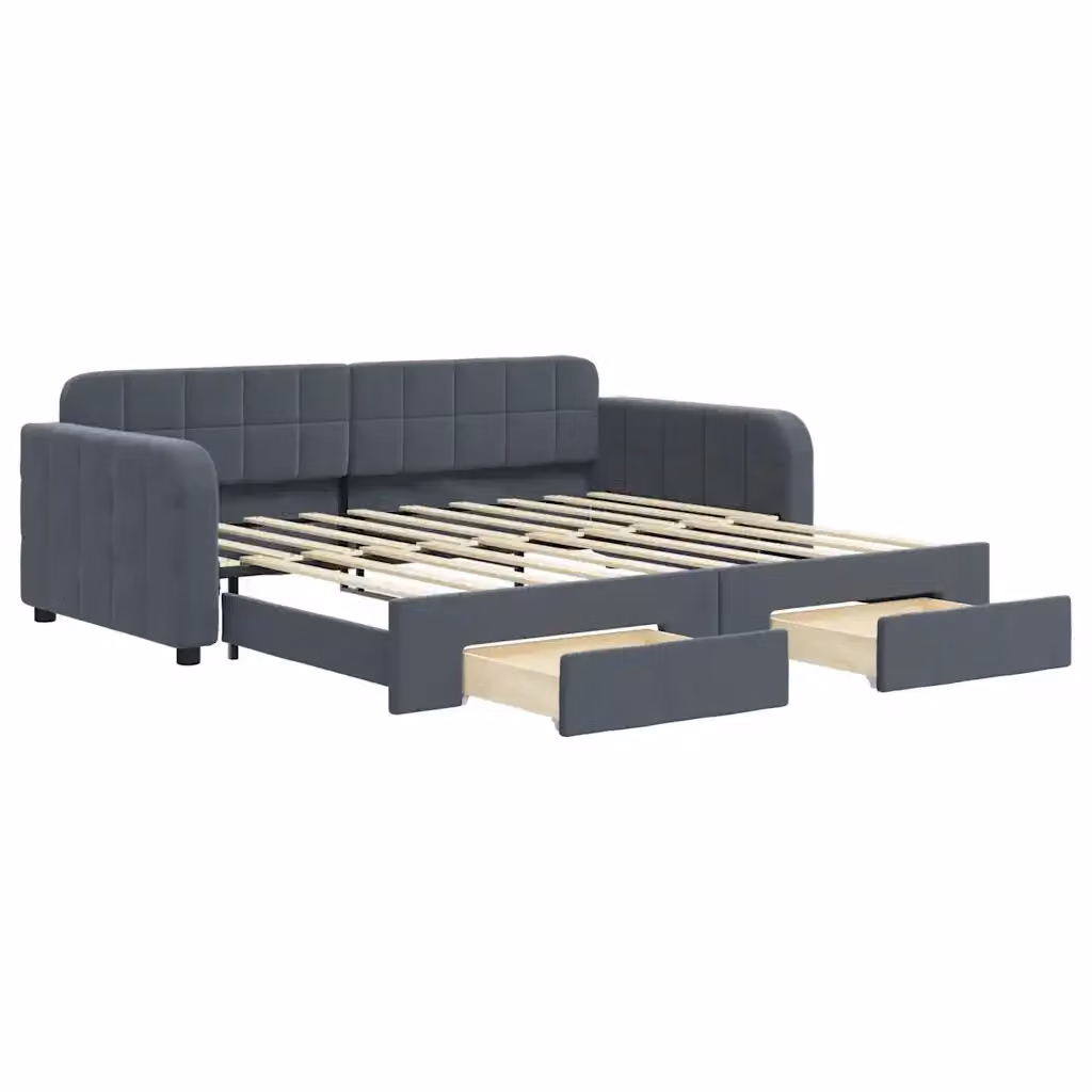 Divano Letto Moderno vidaXL Grigio con Struttura Imbottita per Soggiorno e Camera da Letto – 2