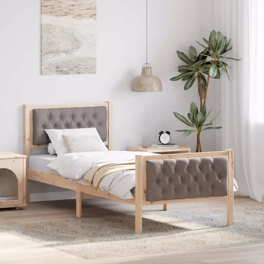 Struttura del letto minimalista vidaXL in pino massello con doghe in legno, L/P: 190 x 80 cm – 1
