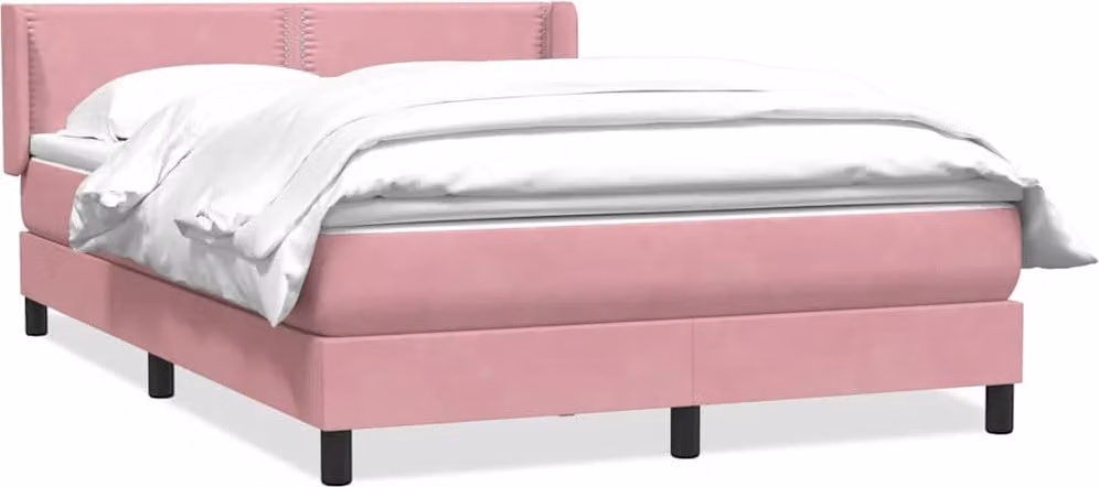 Giroletto a Molle con Materasso Rosa 160x210 cm in Velluto