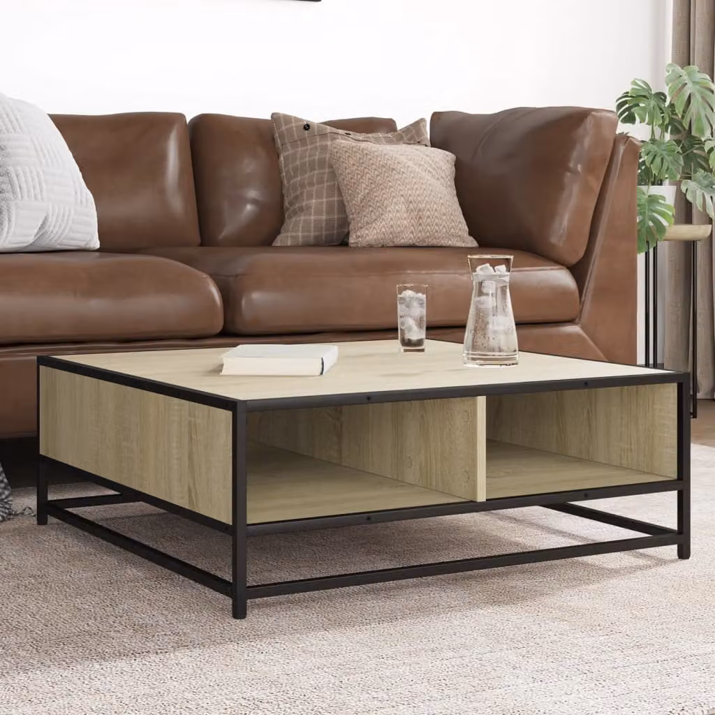 Maison Exclusive - Tavolino Sonoma in rovere 80x80x30 cm Materiale ligneo e metallo