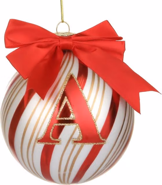 Pallina di Natale Circus Kasanova in vetro rosso con lettera A, diametro 10 cm
