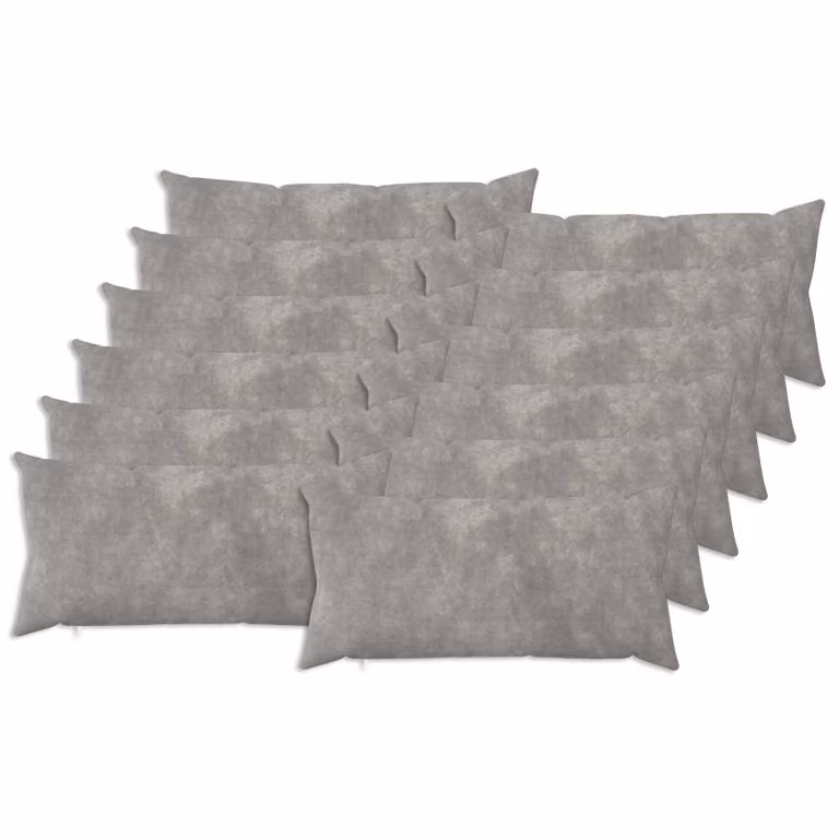Set di 12 federe vidaXL HEERLEN in microfibra grigio chiaro, 40 x 80 cm