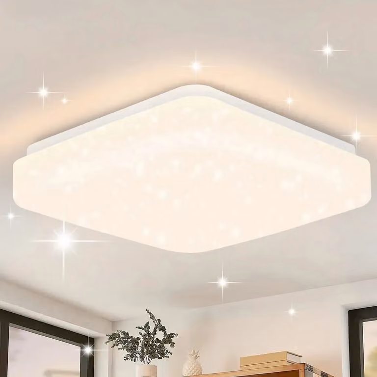 ZMH LED plafoniera cielo stellato moderna 15W bianco caldo 3000K rotonda 21cm lampada da soffitto camera da letto scale cucina soggiorno ufficio corridoio