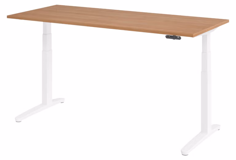Scrivania elettrica bümö XBHM - Finitura: noce, dimensioni: 180 x 80 cm, struttura: bianco