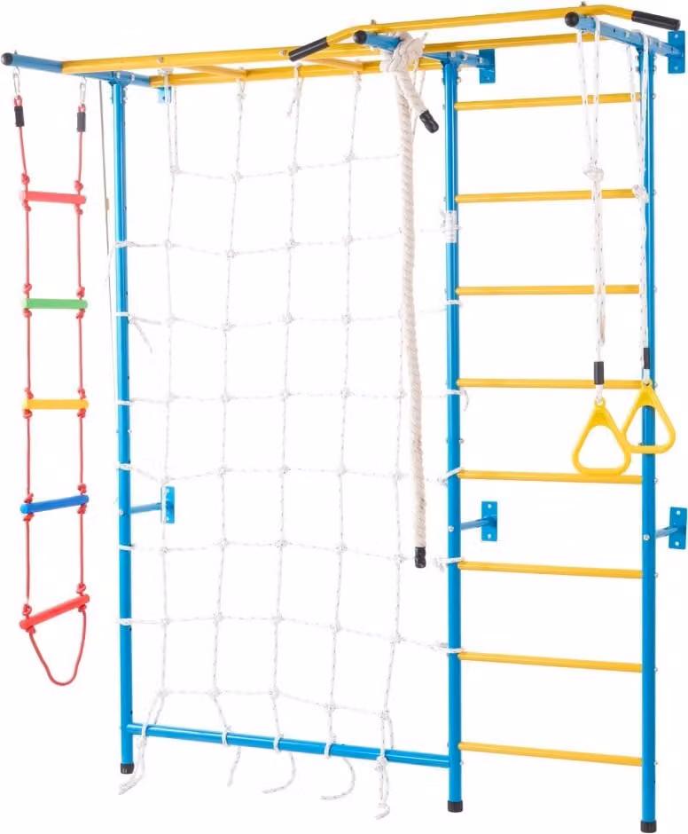 Parete di arrampicata per bambini - Parete di arrampicata in acciaio 7 in 1 - Attrezzatura fitness multifunzionale - Attrezzature ludiche e sportive per la casa