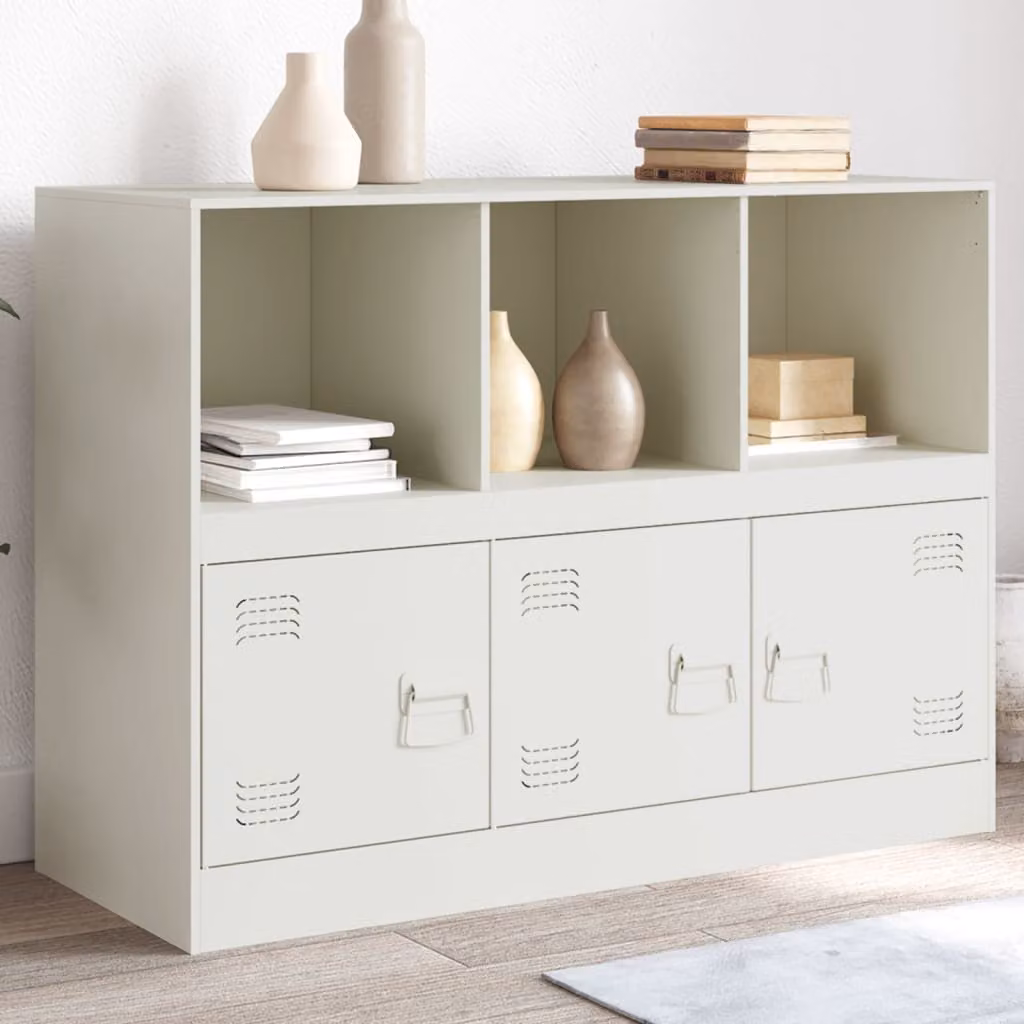 Credenza moderna vidaXL in metallo bianco per sala da pranzo L/P/H: 99 x 39 x 73 cm