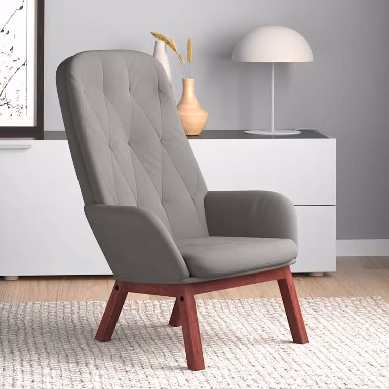 vidaXL Poltrona Relax Moderna in Velluto Grigio con Braccioli