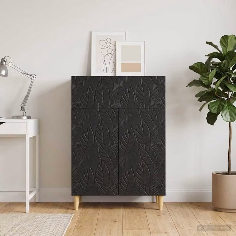 Credenza vidaXL in stile vintage nero e marrone in legno ingegnerizzato L 66 x P 34,5 x H 90 cm