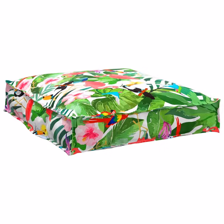 vidaXL Cuscino Quadrato in Tessuto Oxford Multicolore con Motivo Floreale L: 70 cm, P: 70 cm, H: 12 cm