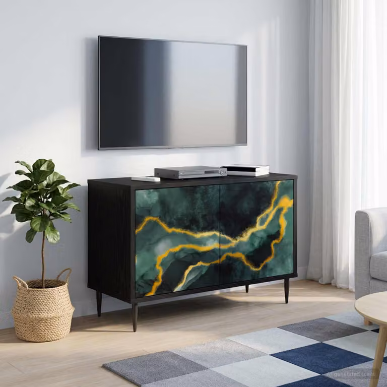 Mobile TV vidaXL WIJHE in Rovere Nero con finitura opaca, L: 69 cm, P: 33 cm, H: 50,5 cm