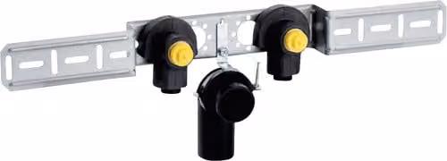 Staffa di collegamento Geberit PushFit, doppia 20 x ½' IG, ottone con morsetto e gomito, 651298001