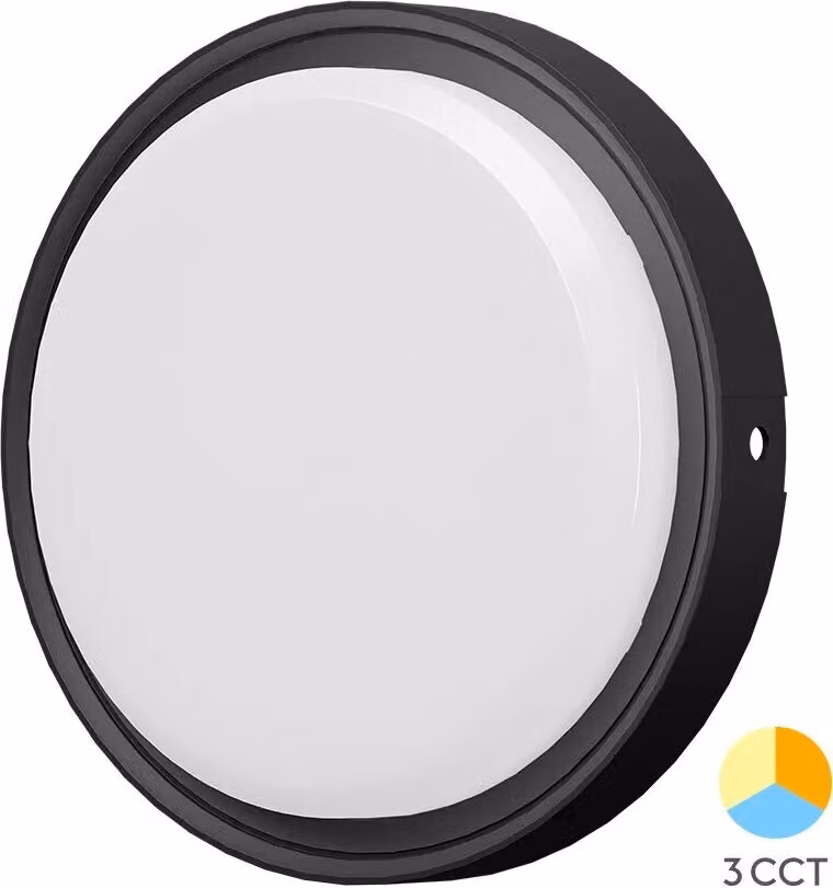 Illuminazione a LED per esterni 18W Round IP65 CCT 3 livelli di colore Nero