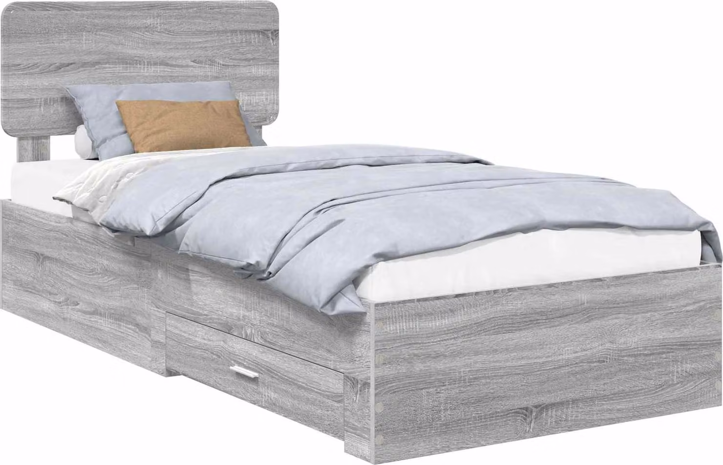 Struttura del letto con testiera Grigio Sonoma 100 x 200 cm