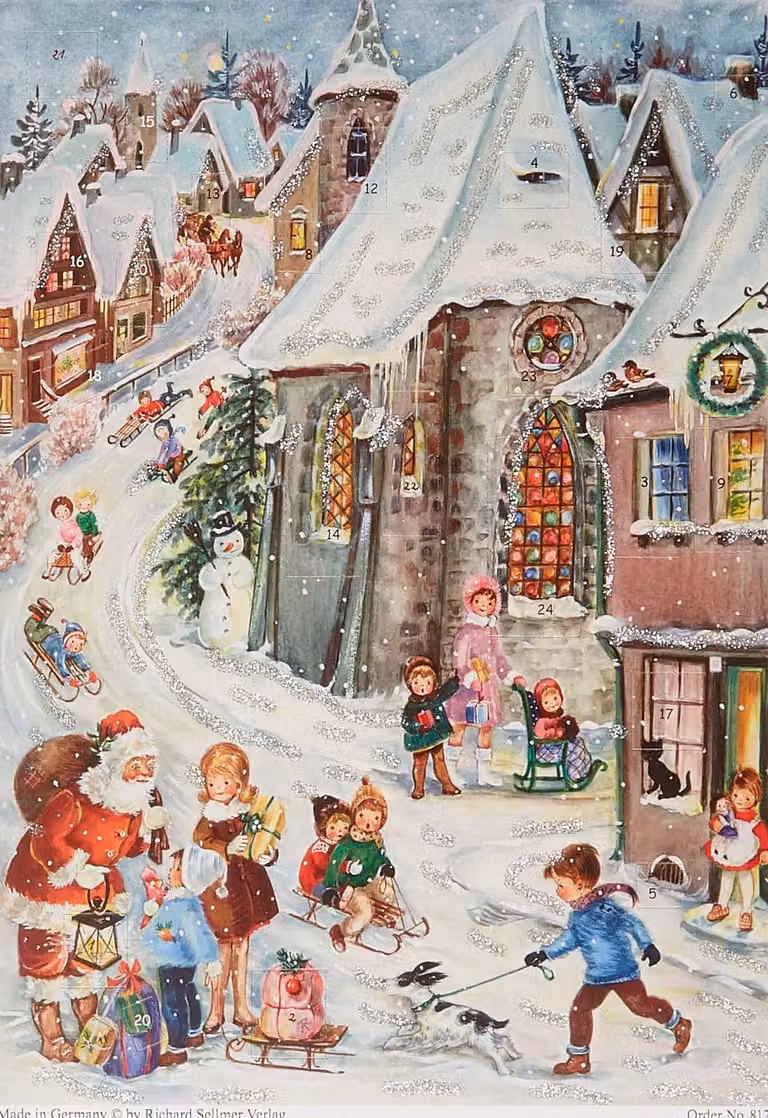 Calendario dell'Avvento "Rodelfreuden": Calendario dell'Avvento in carta