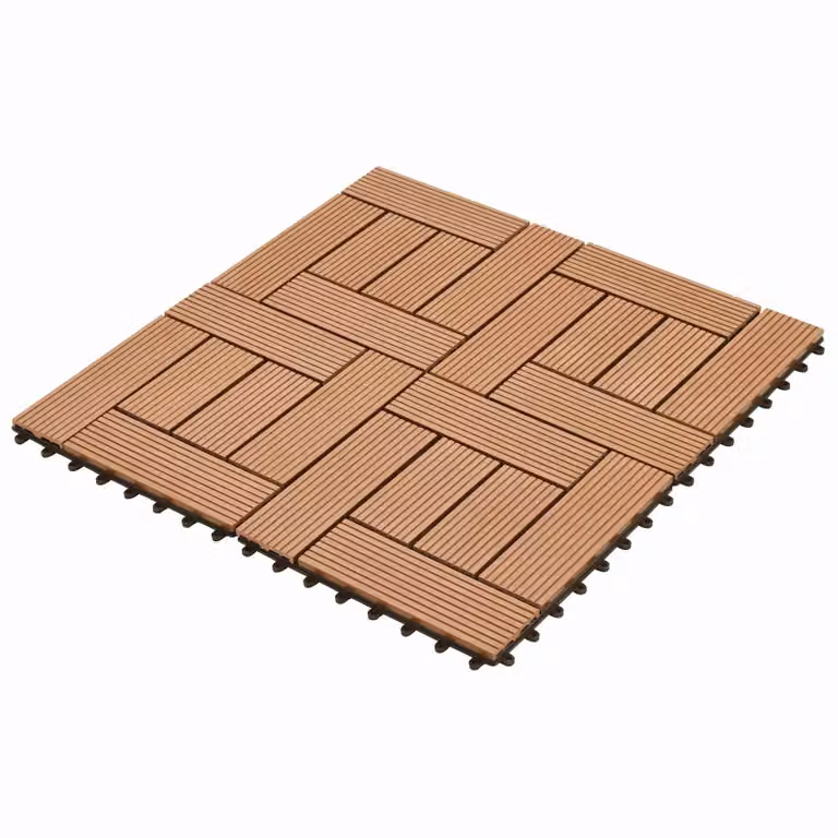 vidaXL Piastrella per Decking 22 pz Marrone 30 x 30 cm WPC