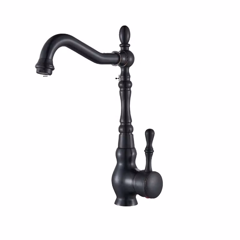 Rubinetto da bagno in ottone antico, monocomando, acqua calda e fredda, ORB nero