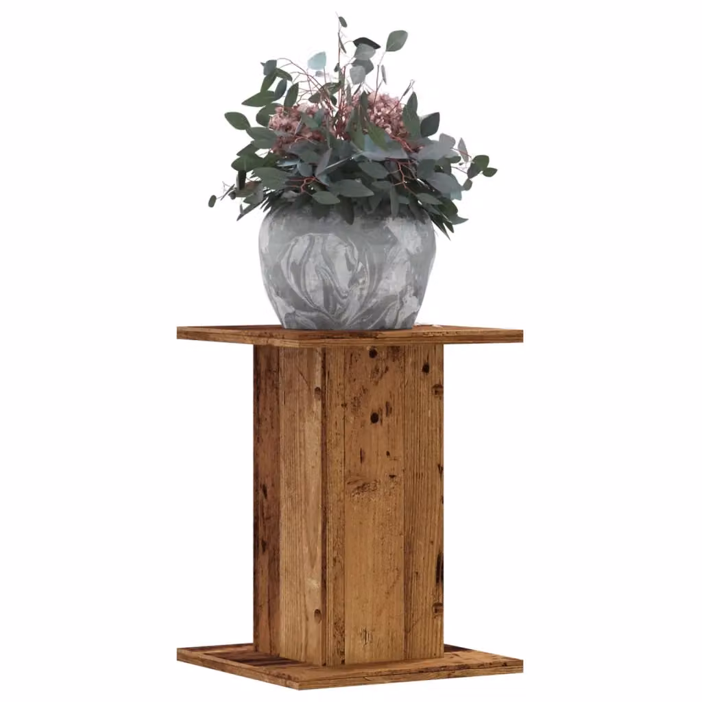 Set di 2 supporti per piante vidaXL in legno rustico marrone, L/P/H: 30 x 30 x 40 cm