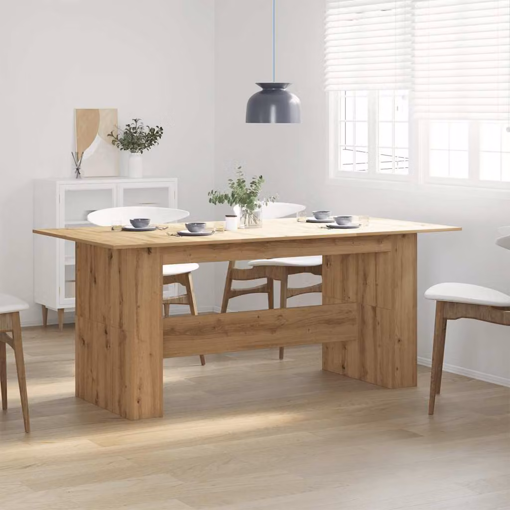 vidaXL Tavolo da Pranzo Moderno in Rovere e Truciolato, L/P/H: 180 x 90 x 76 cm, Marrone – 1