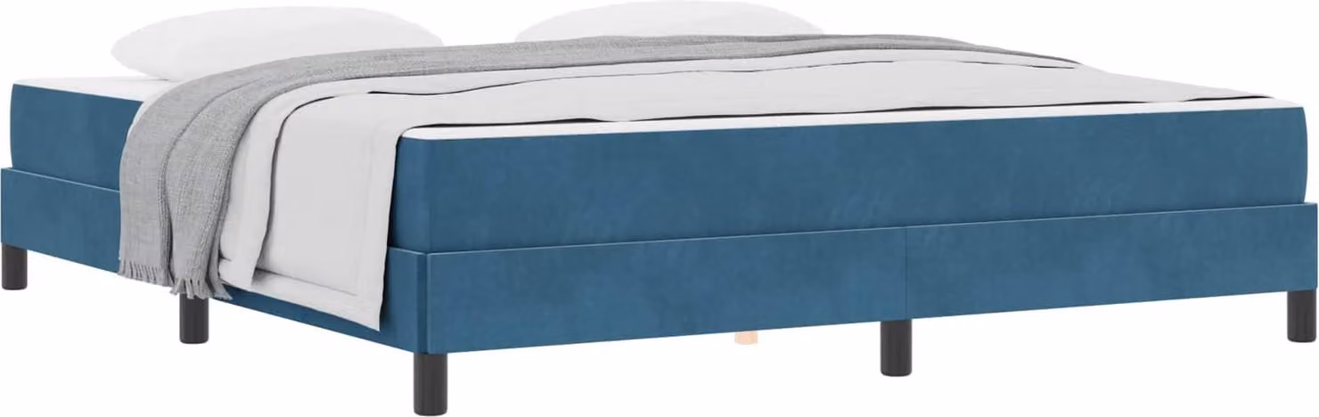 Letto a molle con materasso Blu Scuro 180 x 200 cm Tessuto
