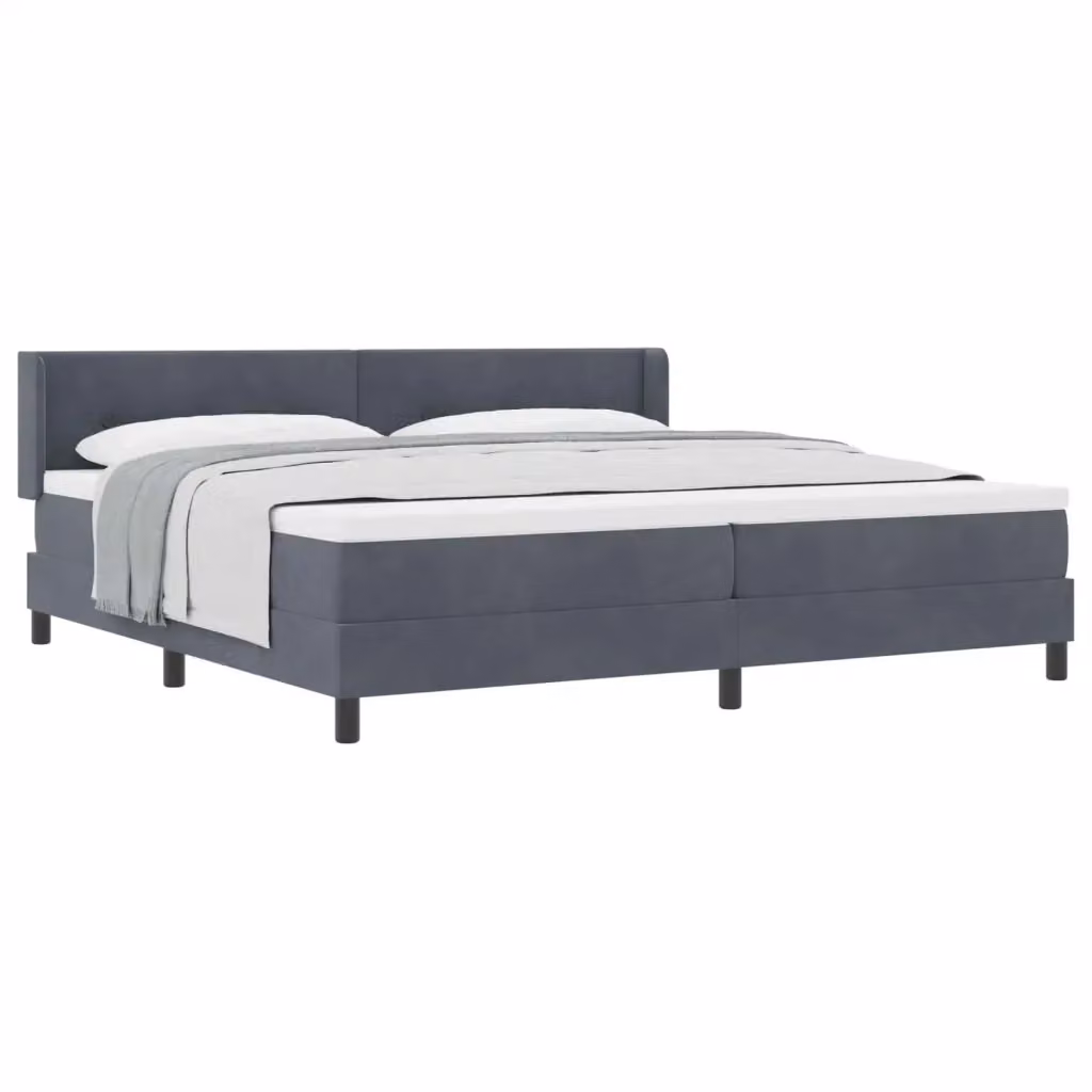 Letto ibrido con testiera in velluto vidaXL Grigio L 200 cm x P 200 cm x H 280 cm – 2
