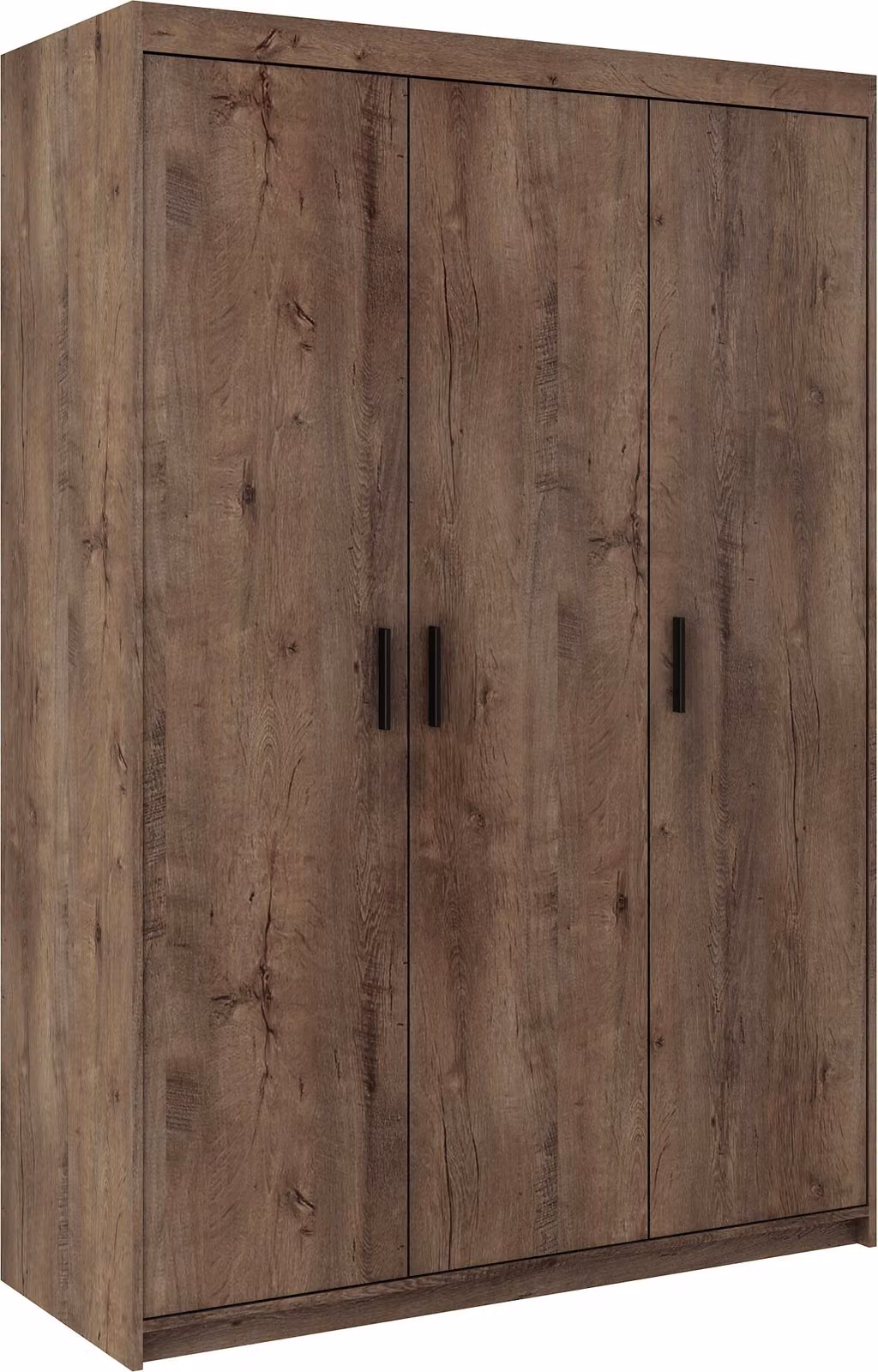 Masseno Armadio a porte battenti ELENORA 133 cm Armadio da camera da letto a 3 ante Marrone