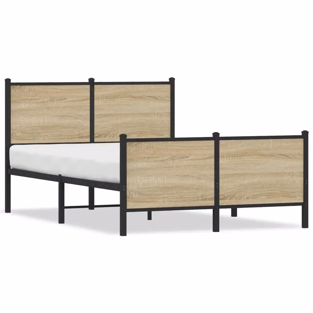 Struttura Letto Design Mania in Metallo e Rovere Sonoma, L 120 x P 200 cm – 2