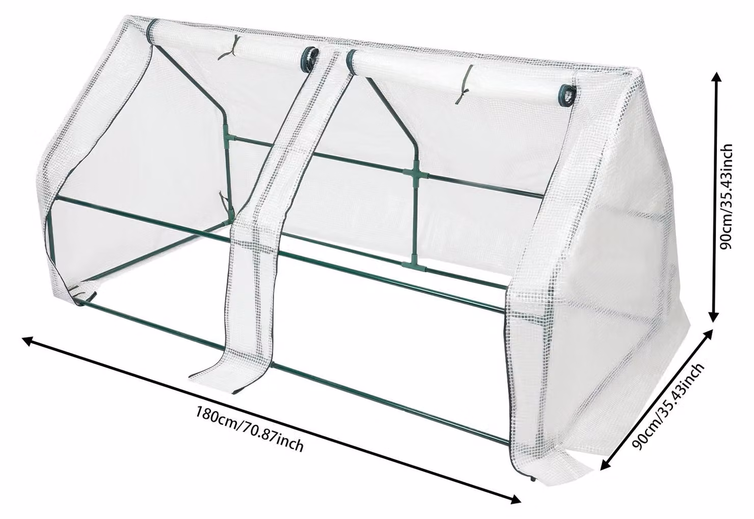 Serra, copertura impermeabile, finestra a rullo, verde