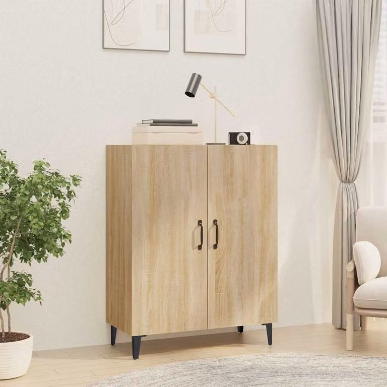 Credenza vidaXL in Rovere Sonoma e Legno Multistrato, Colore Marrone, L 70 cm x P 34 cm x H 90 cm