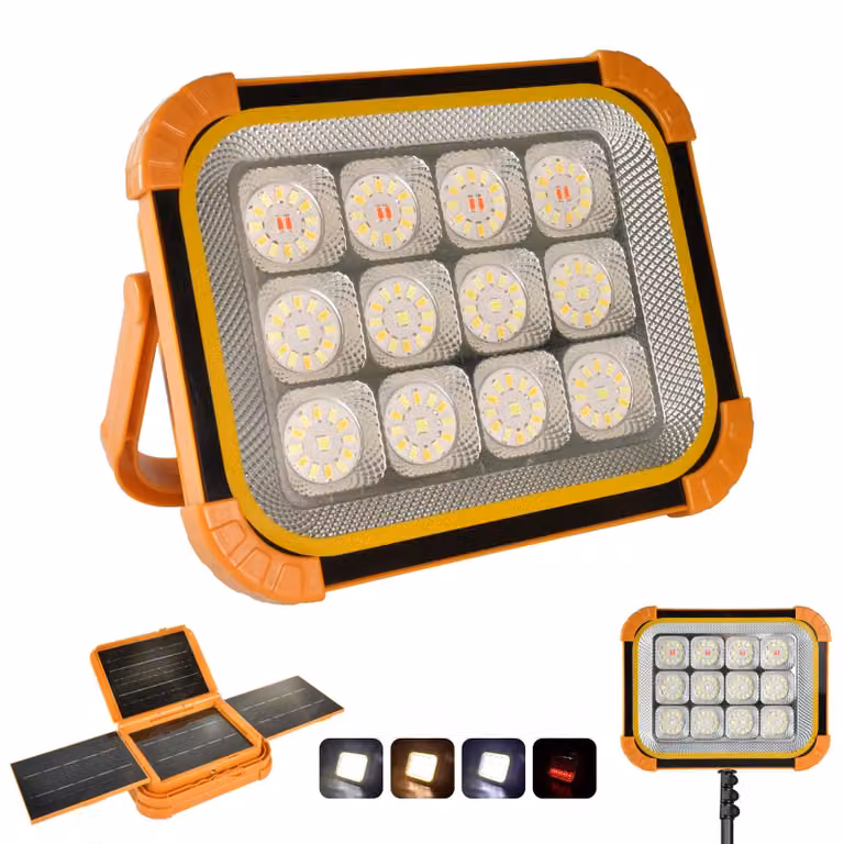 Faro solare a LED, 24.000 mAh, con dimmeraggio continuo, Orange Pro