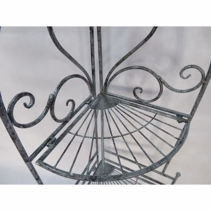 Set di 2 Scaffali Angolari Jude Casa Collection in Metallo Grigio Anticato con 3 Ripiani L/P/H: 49 x 36 x 122 cm – 2