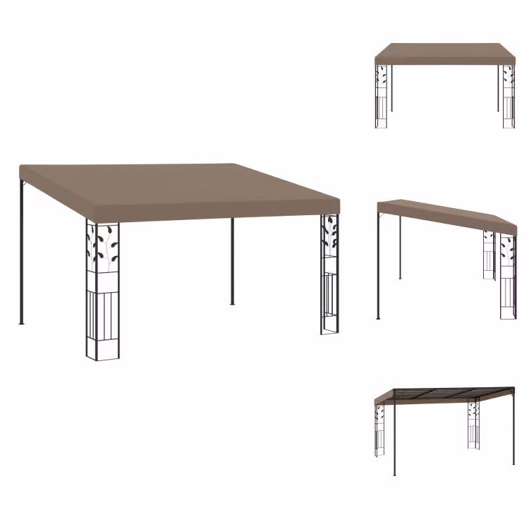 vidaXL Padiglione a muro 4x3x2,5 m Taupe - Padiglioni e tende per feste
