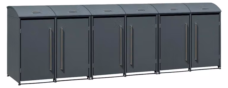 Westmann Metall Box per bidoni della spazzatura Moderna 6 6x240 L antracite 83x417x135 cm