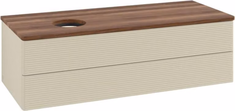 Mobile V&B con struttura frontale, con illuminazione Antao 120x36x50cm, WBP w. wal, si Gr m Lac