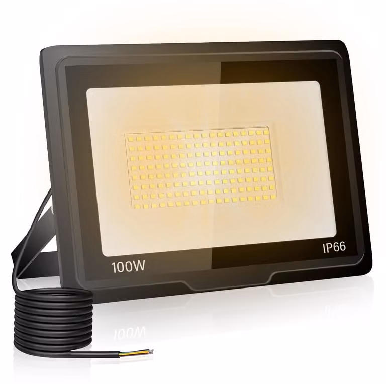 Faretto a LED da 100W, 10000 lumen, 3000K, luce calda, grado di protezione IP66