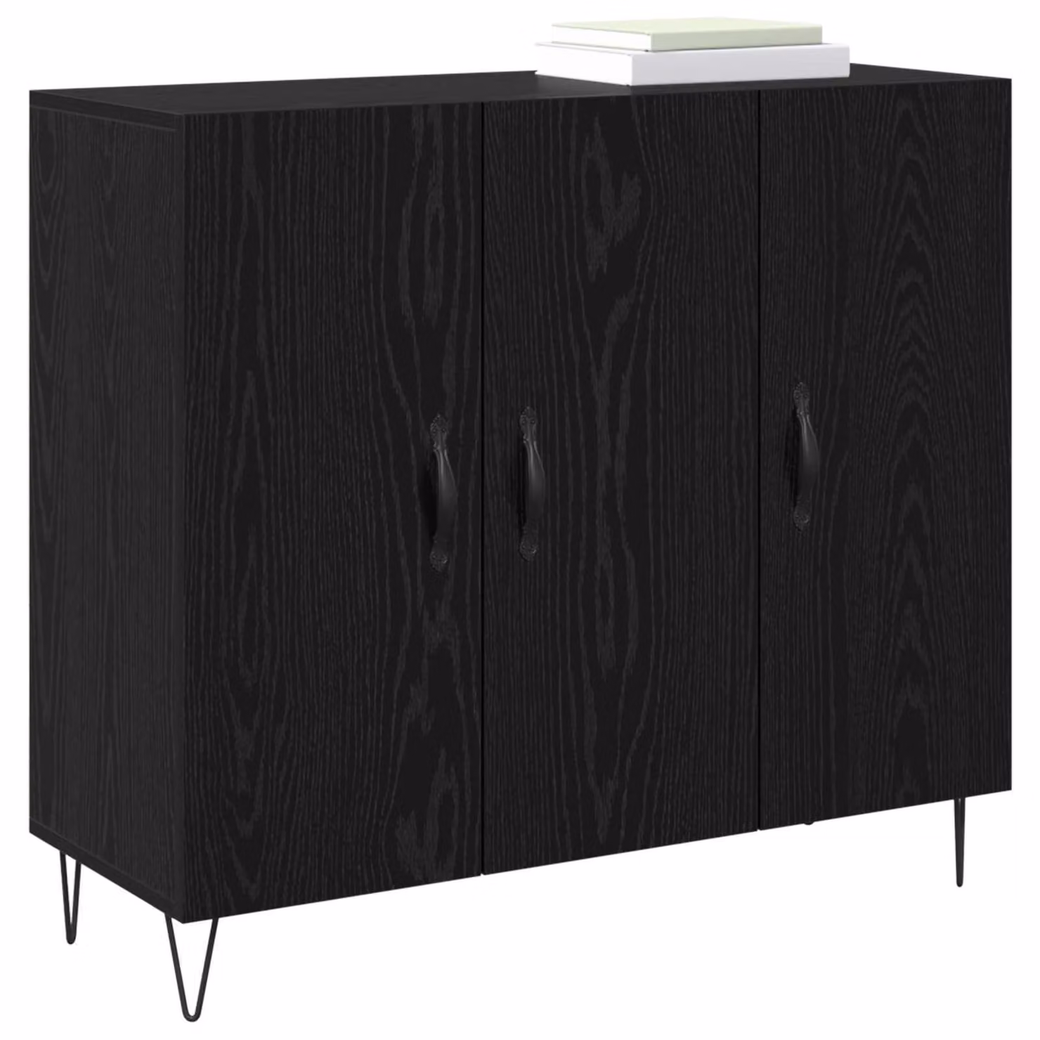 Credenza Rovere Nero 90 x 32,5 x 80 cm Legno multistrato
