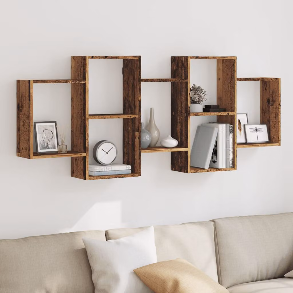 Scaffale a Parete vidaXL in MDF Stile Rustico Marrone L: 159 cm, P: 18 cm, H: 65 cm