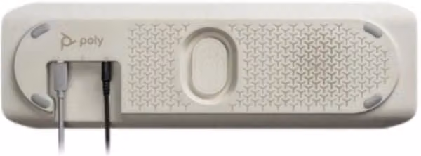 Vivavoce HP Poly Sync 60 Bluetooth e USB, certificato per Microsoft Teams, Bianco e Argento