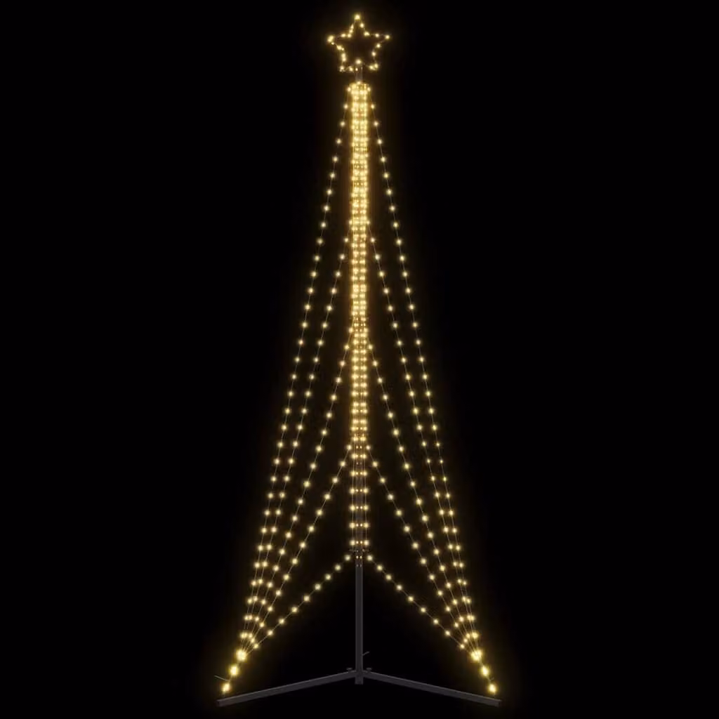 Albero di Natale con 525 LED vidaXL, luce bianco caldo e decorazione a stella, Altezza: 300 cm